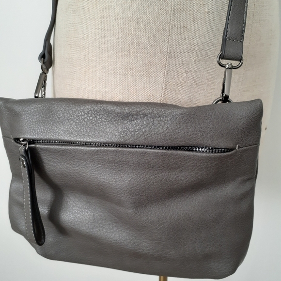 Grey Faux Leather Crossbody Bag - Picture 2 of 5